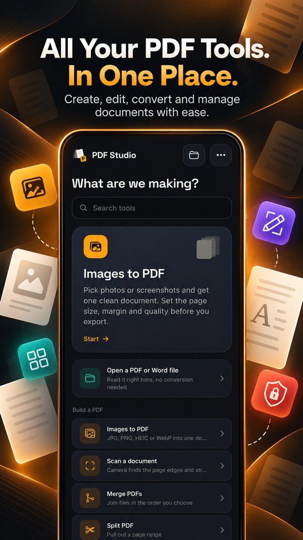 PDF Studio home screen