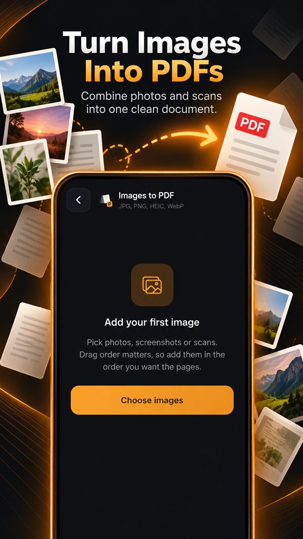 Turn images into PDFs